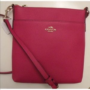 Genuine COACH 52348 ruby red crossbody leather